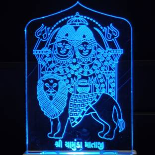 Red Robin CHAMUNDA MATAJI Acrylic 3D Illusion RGB 7 Colour Changing LED Plug n Play Night Lamp