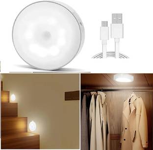 LAXIT Motion Sensor Light for Home with USB Charging Wireless Self Adhesive LED Night Light Rechargeable Body Sensor Wall Light for Hallway, Wardrobe, Bedroom, Bathroom Night Lamp