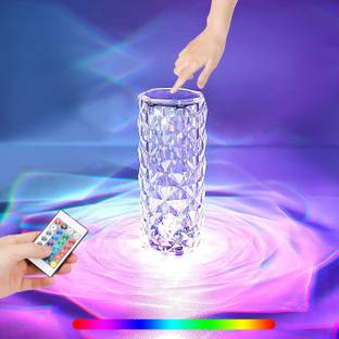 Neeteck Crystal Table Lamp Touch Control, 16 Colors Changing RGB Night Light Night Lamp