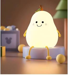 Toybot Pear Night Color Changing Light – Soft Silicone, Kawaii-Style for Kids’ Bedroom Night Lamp