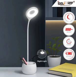 iDOLESHOP Long Arm Study Desk Light with 3 Shades Touch Control Light Advanced Pen and Mobile Holder Design Table Lamp
