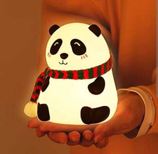 FINARO Cute Panda,USB Rechargeable, 7-Colors Changing Light, Room Decor Night Lamp