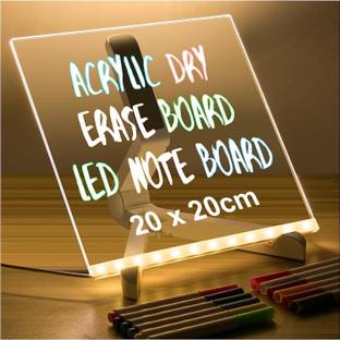 Pamidhar 3D Acrylic Writing Board with 12 Pen,LED Rewritable Acrylic Message Board Night Lamp