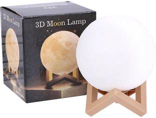 WRADER 3D Moon Light Table Moon Lamp with 7 Colors Light Glowing Modes LED Night Moon Table Lamp