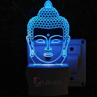 UKANI GOD BUDDHA Acrylic 3D Illusion RGB 7 Colour Changing LED Plug and Play Night Lamp