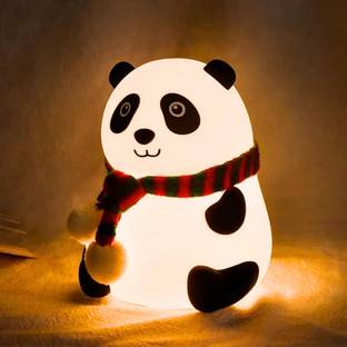 SBTs Rechargeable Panda Lamp,Silicone Night Lamp with Touch Gesture 7 Changing Light Night Lamp