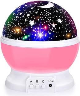 AMANZA Star Master Moon Projector 360 Degree Rotation - 4 LED Bulbs 8 Color Changing Light, Romantic Night Lighting Lamp, Unique Gifts for Birthday Nursery Women Children Kids Baby Night Lamp