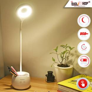 iDOLESHOP Long Arm Study Desk Light with 3 Shades Touch Control Light Advanced Pen and Mobile Holder Design Table Lamp