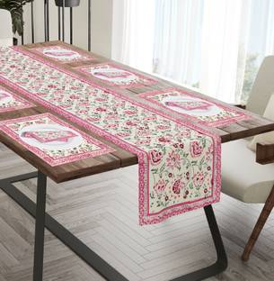 Blocks Of India Pink Organic Cotton Table Linen Set