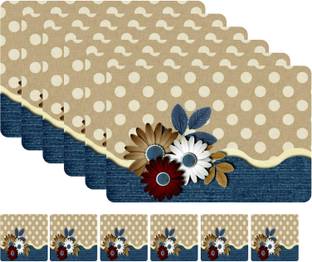 TORODINEART Rectangular Pack of 6 Table Placemat