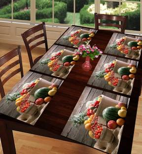 LooMantha Rectangular Pack of 6 Table Placemat