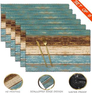 DARSHANAM WORLD Rectangular Pack of 6 Table Placemat