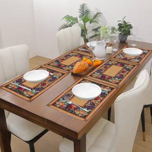 PRAKARTIK Rectangular Pack of 6 Table Placemat