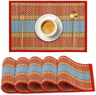 MAMAJI TECH SOLUTION Square Pack of 6 Table Placemat