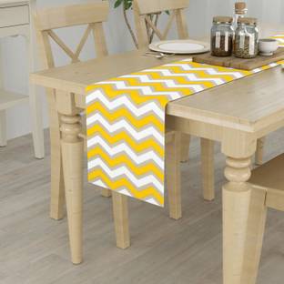 HOMEMONDE Grey, Yellow 33 cm Table Runner