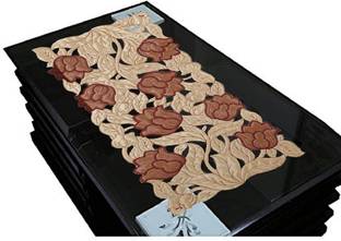 Groki Beige, Brown 84 cm Table Runner