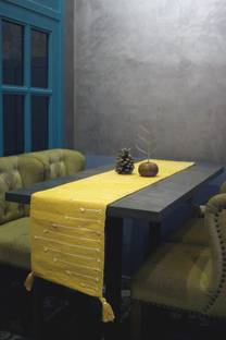 POSHREYA Yellow 182.88 cm Table Runner