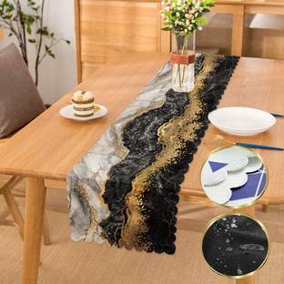 DARSHANAM WORLD Black 152 cm Table Runner