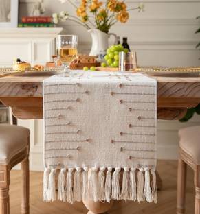 ALSTONIA Beige, White 180 cm Table Runner