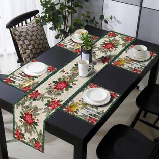 PRAKARTIK Green, Red 180 cm Table Runner