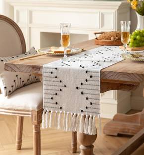 ALSTONIA White, Black 180 cm Table Runner