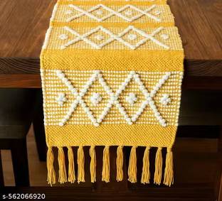 North Field Yellow, White 137 cm Reversible Table Runner