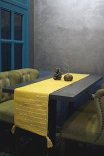 POSHREYA Yellow 182.88 cm Table Runner