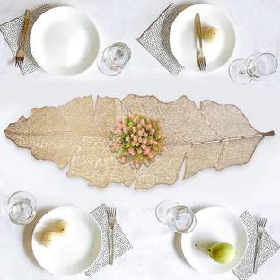 KUBER INDUSTRIES Gold 92 cm Table Runner