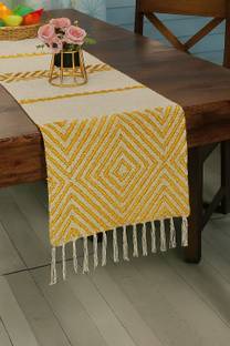 HARIKISHAN HANDLOOM Yellow 182 cm Table Runner