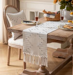 ALSTONIA Grey, White 180 cm Table Runner
