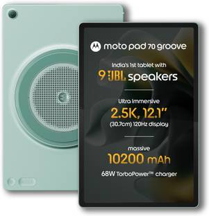 MOTOROLA pad 70 Groove 8 GB RAM 256 GB ROM 12.1 inch with Wi-Fi Only Gaming Tablet (PANTONE Blue Surf)