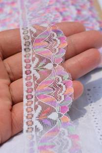 Modern Hub Mo018 Multicolour Nylon Lace and Border Material Lace ( 10 Meter ) Tailor Chalk