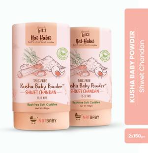 Nat Habit Organic Baby Powder|Shwet Chandan Combo |Anti-Fungal & Antibacterial Properties