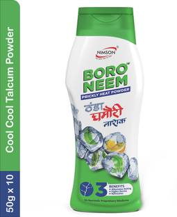 Nimson Boro Neem Cool Talc Ghamori Nashak Prickly Heat Talcum Powder for Summer Pack 10