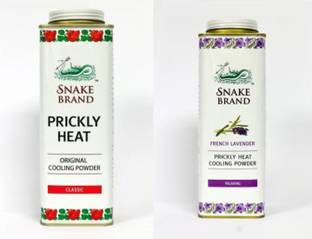 Snake Brand Prickly Heat Cooling Powder (280g x 2 Pieces) - Saver Combo Pack