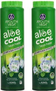 Ayouthveda Aloe Cool Talcum Powder with Ice Mint & Aloe Extracts Buy 1 Get 1 Free