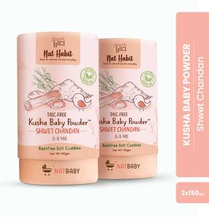 Nat Habit Organic Baby Powder|Shwet Chandan Combo |Anti-Fungal & Antibacterial Properties