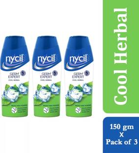 NYCIL Germ Expert Cool Herbal Prickly Heat and Cooling Powder ( Pack of 3)