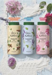 Oriflame LN FRAGRANCED TALC SANDAL CARESS, COOLING DELIGHT & FLORAM BLOOM (100g each)