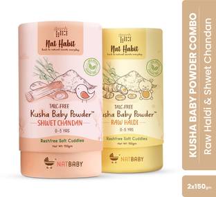 Nat Habit Talc-Free Baby Powder| Haldi & Shwet Chandan Combo Pack|Anti Rashes & Infections