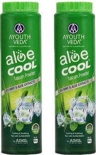 Ayouthveda Aloe Cool Talcum Powder with Ice Mint & Aloe Extracts Buy 1 Get 1 Free