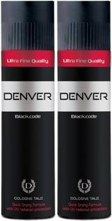 DENVER Black Code Cologne Talc Combo (Pack of 2)
