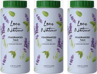 Oriflame Sweden LOVE NATURE FRAGRANCED TALC COOLING DELIGHT (100g*3)