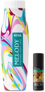 RIYA Perfume Body Talc 300 Gram With 40 ML Born Rich Deodorant