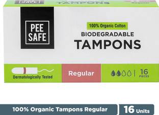 Pee Safe 100% Organic Cotton Tampon, Regular Tampons