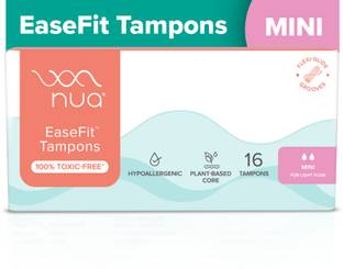 Nua EaseFit Tampons for Light Flow | 16 Tampons | Gynaecologically Tested Tampons