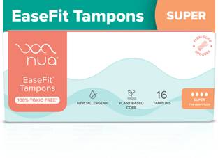 Nua EaseFit Tampons for Heavy Flow | 16 Tampons | Gynaecologically Tested Tampons