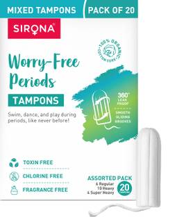 SIRONA Premium Applicator Tampons for Normal & Heavy Flow Tampons