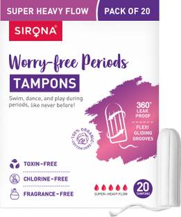 SIRONA Periods Made Easy Non Applicator Tampons for Heavy Flow Tampons