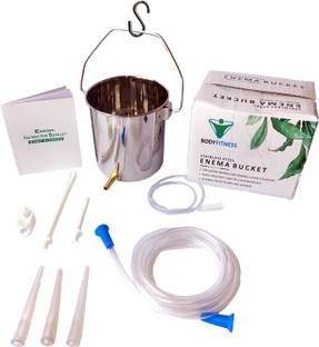 BODY FITNESS Enema Douche Kit Two Quart Steel Enema Bucket - PVC Tubing | Instuction Bookle Tampons